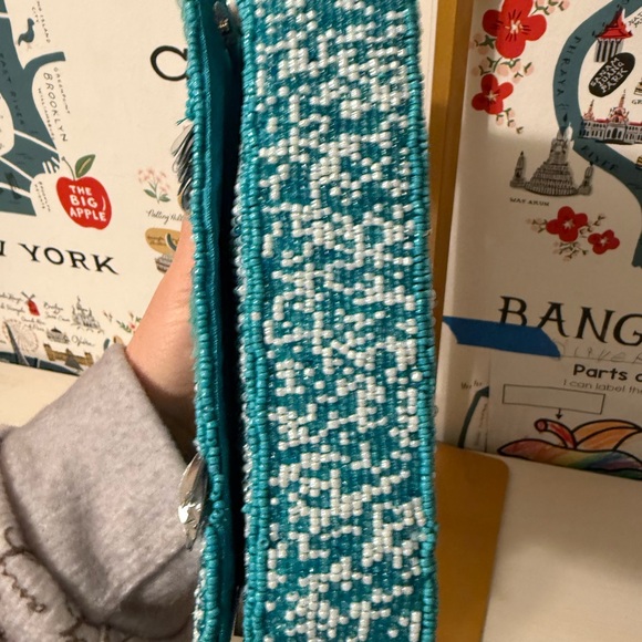 Stylish Blue Beaded Fish Women's Bag Viral - Picture 4 of 8